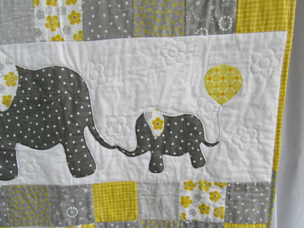 Baby Quilt Flannel Mama Elephant Gabberdoodle Designs